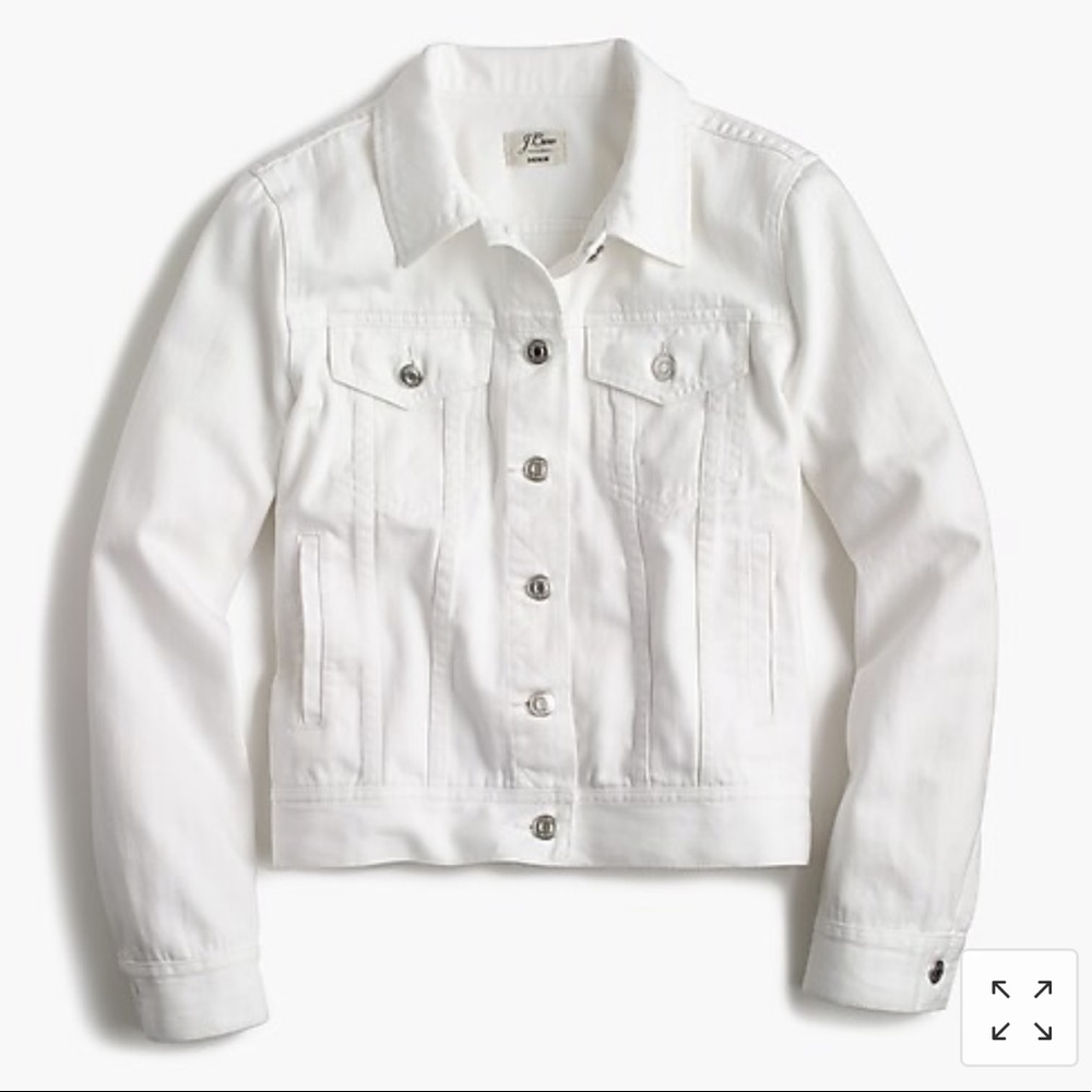NWT JCrew Petite Denim Jacket in Pure White
